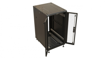 Шкаф серверный Hyperline (TTBR-2261-DD-RAL9004) напольный 22U 600x1000мм пер.дв.перфор. задн.дв.перфор. 2 бок.пан. 1000кг черный 910мм 1166мм IP20 сталь от магазина РЭССИ