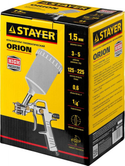 Краскораспылитель Stayer Master 06471-1.5 225л/мин соп.:1.5мм бак:0.6л серебристый от магазина РЭССИ