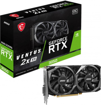 Видеокарта MSI PCI-E 4.0 RTX 3050 VENTUS 2X XS 8G OC NVIDIA GeForce RTX 3050 8192Mb 128 GDDR6 1807/14000 DVIx1 HDMIx1 DPx1 HDCP Ret от магазина РЭССИ