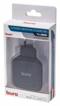 Сетевое зар./устр. Buro TJ-286B Smart 25W 5A 4xUSB универсальное черный (TJ-286B) от магазина РЭССИ