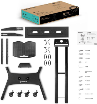 Стойка для телевизора Onkron TS1350 черный 32"-70" макс.45кг напольный мобильный от магазина РЭССИ