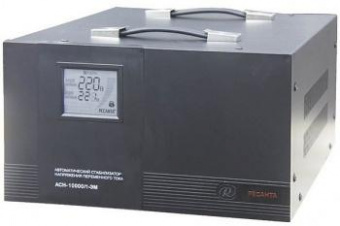 Стабилизатор напряжения Ресанта АСН-10000/1-ЭМ однофазный черный (63/1/8) от магазина РЭССИ