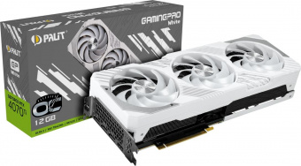 Видеокарта Palit PCI-E 4.0 RTX4070Ti GAMINGPRO WHITE OC NVIDIA GeForce RTX 4070TI 12288Mb 192 GDDR6X 2310/21000 HDMIx1 DPx3 HDCP Ret от магазина РЭССИ
