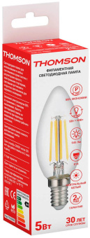 Лампа филам. Thomson Filament TH-B2066 5Вт цок.:E14 свеча 220B 4500K св.свеч.бел.нейт. Candle (упак.:1шт) от магазина РЭССИ