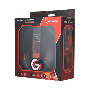 Гарнитура игровая Gembird MHS-G100 черный/оранжевый регулировка громкости отключение микрофона кабель тканевый 25м от магазина РЭССИ