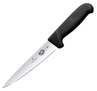 Нож кухонный Victorinox Fibrox (5.5603.14) стальной обвалочный для мяса лезв.140мм прямая заточка черный от магазина РЭССИ