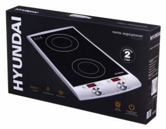 Плита Индукционная Hyundai HYC-0103 серебристый/черный стеклокерамика (настольная) от магазина РЭССИ