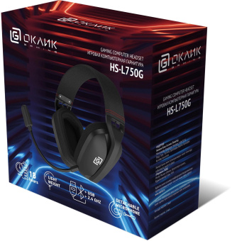 Наушники с микрофоном Оклик HS-L750G черный 1.5м накладные BT/Radio/3.5mm оголовье (2007557) от магазина РЭССИ