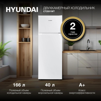 Холодильник Hyundai CT2551WT 2-хкамерн. белый от магазина РЭССИ