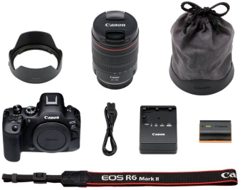 Фотоаппарат Canon EOS R6 Mark II kit черный 1.62Mpix 3" UHD 4K WiFi RF 24-105mm f/4 L IS USM LP-E6NH (с объективом) от магазина РЭССИ