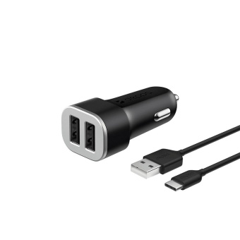 Автомобильное зар./устр. Deppa 12W 2.4A 2xUSB универсальное черный (11284) от магазина РЭССИ