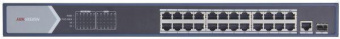 Коммутатор Hikvision DS-3E0526P-E 25G 1SFP 24PoE+ 270W неуправляемый от магазина РЭССИ