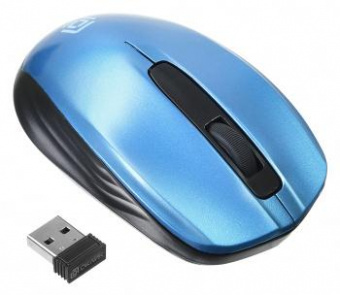 Мышь Оклик 475MW черный/синий оптическая (1000dpi) беспроводная USB для ноутбука (3but) от магазина РЭССИ
