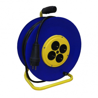 Удлинитель на металл. катушке  4-местный SUNTEK КГ (ГОСТ) 3х2,5 черный 50 м    от магазина РЭССИ