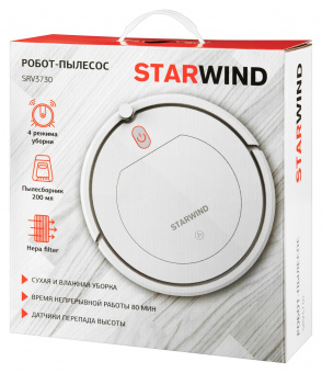 Пылесос-робот Starwind SRV3730 18Вт белый от магазина РЭССИ