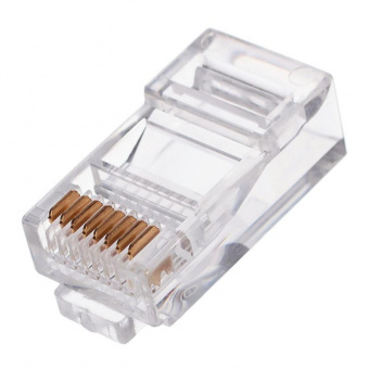 Вилка Cablexpert RJ-45 (8P8C) PLUG3UP6/5 универсальная кат.5e контакты 6 микрон (100 шт.) от магазина РЭССИ