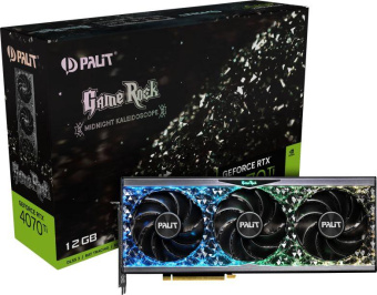 Видеокарта Palit PCI-E 4.0 RTX4070Ti GAMEROCK NVIDIA GeForce RTX 4070TI 12288Mb 192 GDDR6X 2310/21000 HDMIx1 DPx3 HDCP Ret от магазина РЭССИ