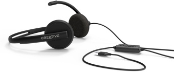 Наушники с микрофоном Creative HS-220 черный 2.4м накладные USB оголовье (51EF1070AA000) от магазина РЭССИ