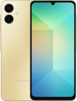 Смартфон Samsung SM-A065F Galaxy A06 128Gb 6Gb золотистый моноблок 3G 4G 2Sim 6.7" 720x1600 Android 14 50Mpix 802.11 a/b/g/n/ac GPS GSM900/1800 GSM1900 TouchSc microSD max1024Gb от магазина РЭССИ