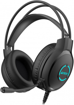Наушники с микрофоном A4Tech Fstyler FH300U черный 2м мониторные USB оголовье (FH300U BLACK) от магазина РЭССИ