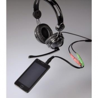 Адаптер аудио Hama 2xJack 3.5 (f)/Jack 3.5 (m) черный (00054573) от магазина РЭССИ