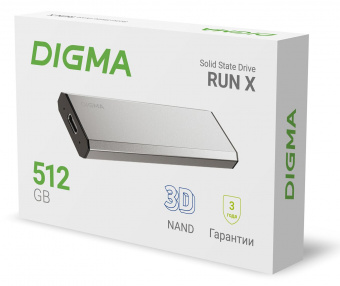 Накопитель SSD Digma USB 3.2 512Gb DGSR8512G1MSR RUN X 1.8" серебристый от магазина РЭССИ