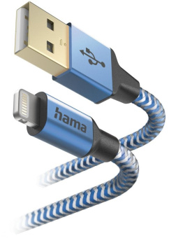 Кабель Hama H-201553 00201553 USB (m)-Lightning (m) 1.5м синий от магазина РЭССИ