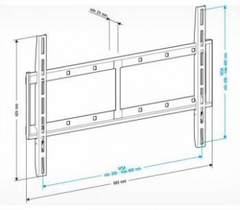 Кронштейн для телевизора Holder LCD-F6607 черный 42"-65" макс.60кг настенный фиксированный от магазина РЭССИ