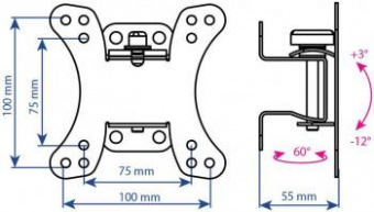 Кронштейн для телевизора Kromax GALACTIC-10 черный 15"-32" макс.20кг настенный поворот и наклон от магазина РЭССИ
