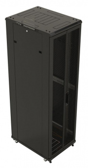 Шкаф коммутационный Hyperline (TTBR-4266-DD-RAL9004) напольный 42U 600x600мм пер.дв.перфор. задн.дв.перфор. 2 бок.пан. 800кг черный 510мм 2055мм IP20 сталь от магазина РЭССИ