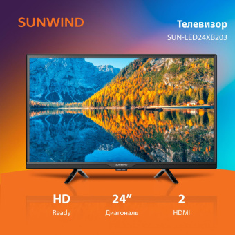 Телевизор LED SunWind 24" SUN-LED24XB203 черный HD 60Hz DVB-T DVB-T2 DVB-C DVB-S DVB-S2 USB от магазина РЭССИ
