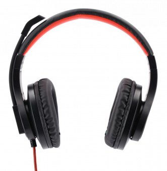 Наушники с микрофоном Hama HS-USB400 черный/красный 2м накладные оголовье (00139927) от магазина РЭССИ