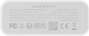 Мобильный аккумулятор Romoss Sense8PS Pro 30000mAh QC3.0/PD3.0 5A белый (1745988) от магазина РЭССИ