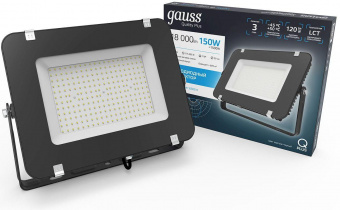 Прожектор уличный Gauss Qplus 613100150 светодиодный 150Вт корп.алюм.черный от магазина РЭССИ