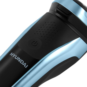 Бритва роторная Hyundai H-SH8088 реж.эл.:3 питан.:аккум. черный/голубой от магазина РЭССИ
