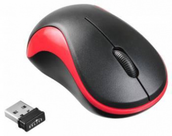 Мышь Оклик 605SW черный/красный оптическая (1200dpi) беспроводная USB для ноутбука (3but) от магазина РЭССИ