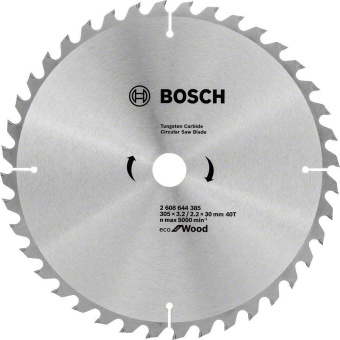 Диск пильный по дер. Bosch 2608644385 d=305мм d(посад.)=30мм (торцовочные пилы) (упак.:1шт) от магазина РЭССИ