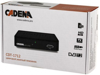 Ресивер DVB-T2 Cadena CDT-1712 черный от магазина РЭССИ