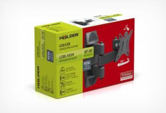 Кронштейн для телевизора Holder LCDS-5039 металлик 10"-26" макс.25кг настенный поворот и наклон от магазина РЭССИ