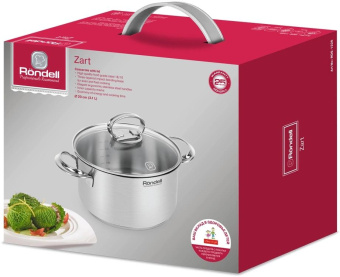 Кастрюля Rondell Zart RDS-1226 3.1л. d=20см (с крышкой) стальной от магазина РЭССИ