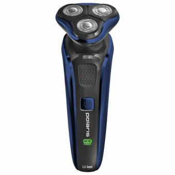 Бритва роторная Polaris PMR 0309RC wet/dry PRO 5 blades+ реж.эл.:3 питан.:элек.сеть/аккум. синий/черный от магазина РЭССИ