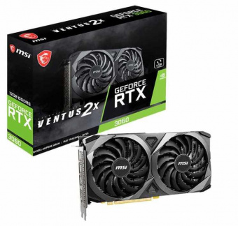 Видеокарта MSI PCI-E 4.0 RTX 3060 VENTUS 2X 12G NVIDIA GeForce RTX 3060 12288Mb 192 GDDR6 1680/15000 HDMIx1 DPx3 HDCP Ret от магазина РЭССИ