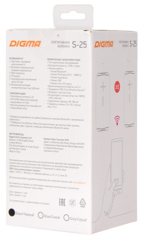 Колонка порт. Digma S-25 черный 10W 1.0 BT/3.5Jack/USB 2400mAh (SP2510B) от магазина РЭССИ