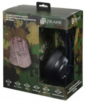 Наушники с микрофоном Оклик HS-L950G COBRA черный 2.2м мониторные оголовье (1102304) от магазина РЭССИ