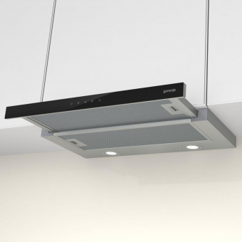 Вытяжка встраиваемая Gorenje TH64E3SGB нержавеющая сталь/стекло черное управление: сенсорное (1 мотор) от магазина РЭССИ