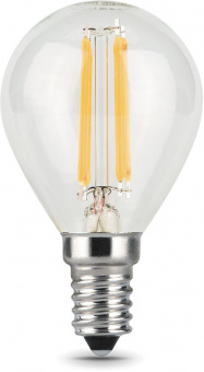 Лампа светодиодная Gauss Filament 7Вт цок.:E14 шар 220B 4100K св.свеч.бел.ней. P45 (упак.:1шт) (105801207) от магазина РЭССИ