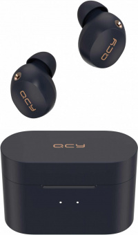 Гарнитура вкладыши QCY HT01 0.5м синий беспроводные bluetooth в ушной раковине от магазина РЭССИ
