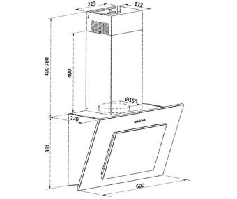 Вытяжка каминная Weissgauff Gamma 60 PB OW кремовый управление: кнопочное (1 мотор) от магазина РЭССИ