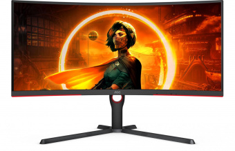 Монитор AOC 34" Gaming CU34G3S/BK черный/красный VA LED 1ms 21:9 HDMI M/M матовая HAS Piv 300cd 178гр/178гр 3440x1440 DP 2K USB 8.25кг от магазина РЭССИ