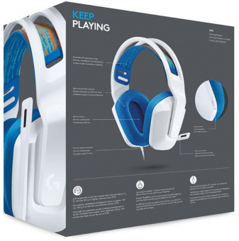 Наушники с микрофоном Logitech G335 белый 2м накладные оголовье (981-001018) от магазина РЭССИ